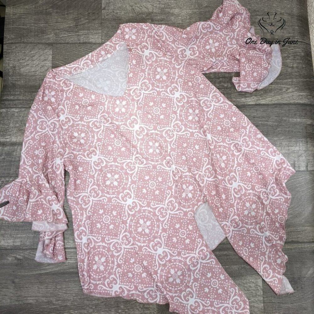 Sweatyrocks Ruffle Bell Sleeve V Neck Top Size L